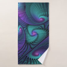 Purple meets Turquoise modern abstract Fractal Art