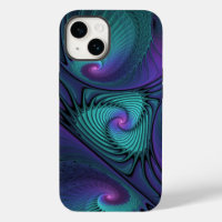 Purple Meets Turquoise Modern Abstract Fractal Art