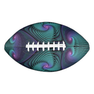 Purple Meets Turquoise Modern Abstract Fractal Art Football