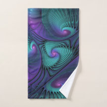 Purple meets Turquoise modern abstract Fractal Art