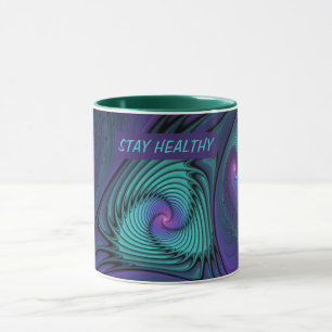 Purple Meets Turquoise Modern Abstract Fractal Art Mug