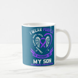 Purple memory my son drug overdose awareness ribbo coffee mug