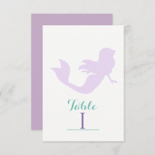 Purple Mermaid Beach Birthday Party Table Number