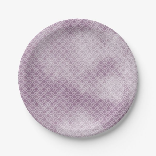 Purple Mermaid Birthday Party Paper Plates (Front)