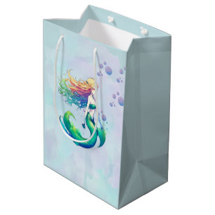Purple Mermaid Birthday theme under the Sea Party Medium Gift Bag