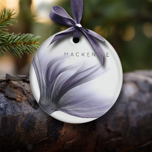 Purple Mermaid   Chic Dusty Lavender Monogram Ceramic Ornament