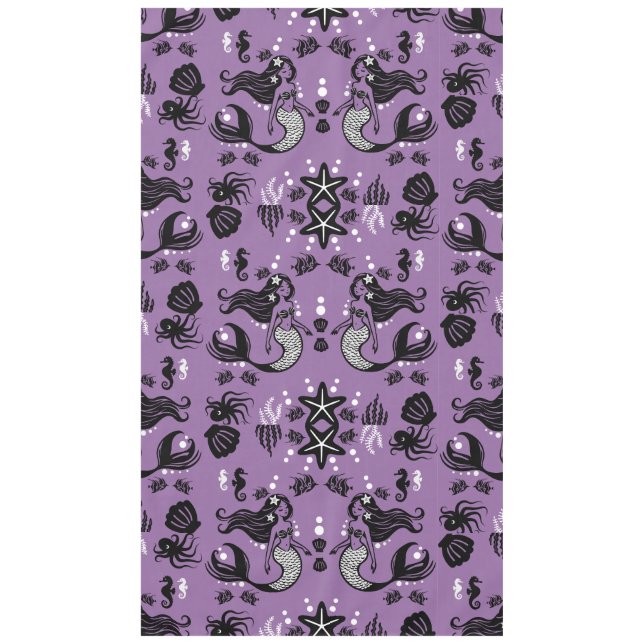 Purple Mermaid Fantasy Tablecloth (Front)