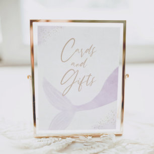 Purple Mermaid Girl Birthday Cards and Gifts Poster