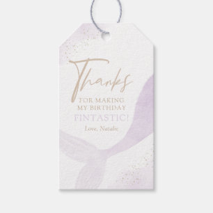 Purple Mermaid Girl Birthday Party Gift Tags