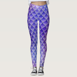 Purple mermaid glow leggings