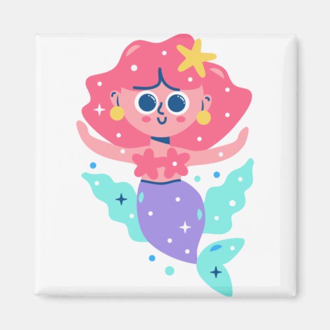 Purple mermaid magnet (Front)