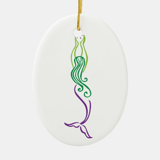 Purple Mermaid Ornament (Front)