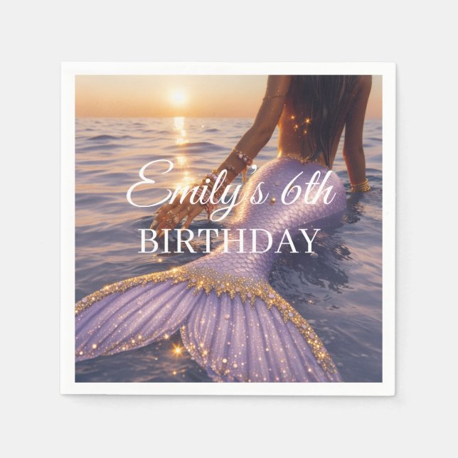 purple mermaid Paper Napkin (Front)