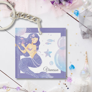 Purple Mermaid Party Adventure Keychain