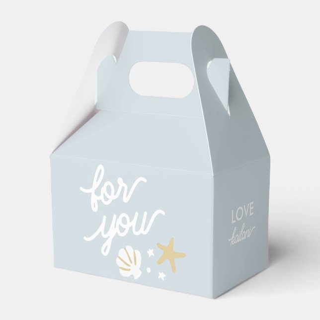 Purple Mermaid Party Seashells Personalised Favour Favour Box (Front Side)