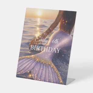 purple mermaid pedestal sign customisable
