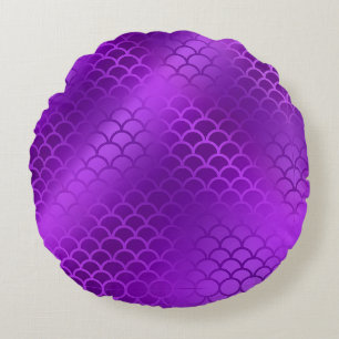 Purple mermaid round cushion