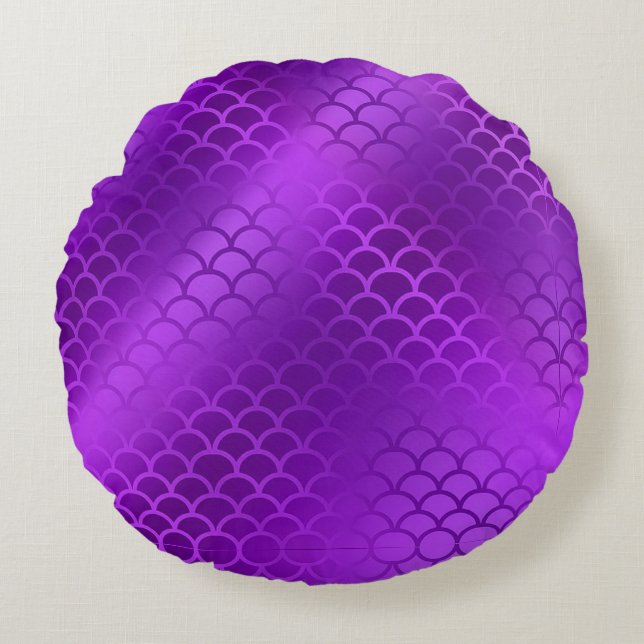 Purple mermaid round cushion (Front)