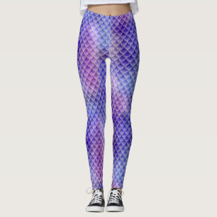 Purple Mermaid Scale Leggings