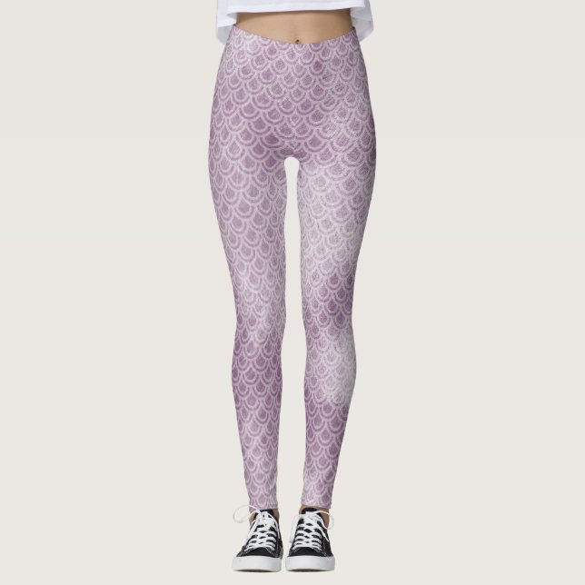 Purple Mermaid Scaly Legs Leggings (Front)