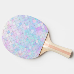 Purple Mermaid Silver Glitter Iridescent  Ping Pong Paddle