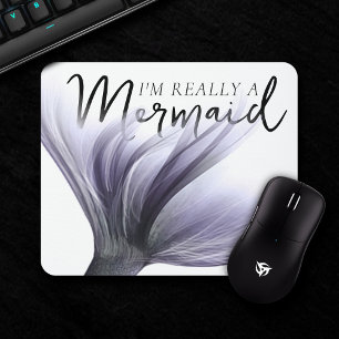 Purple Mermaid Soul Quote Chic Lavender Name Mouse Pad