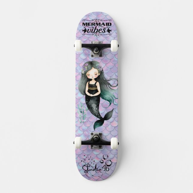 Purple Mermaid vibes  Skateboard (Front)