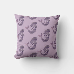 Purple Mermaid Watercolor - Beach Life - Pillow
