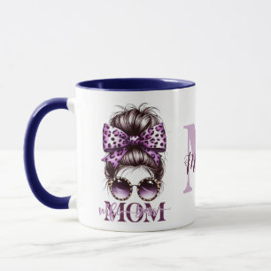 Purple Messy Bun Mum Wife Boss Mug