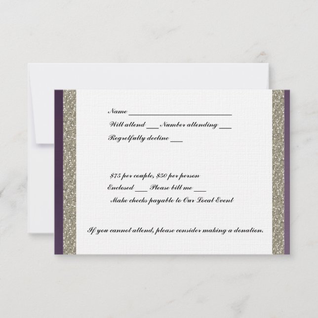Purple Metallic and Silver RSVP (Front)
