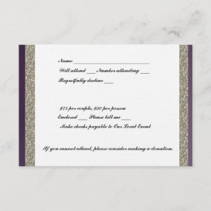 Purple Metallic and Silver RSVP Card