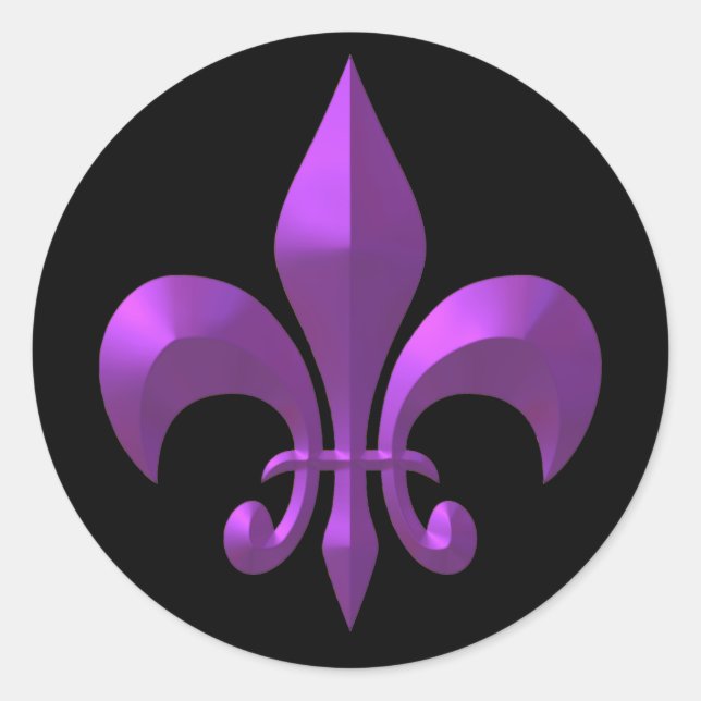 Purple Metallic Classic Round Sticker (Front)