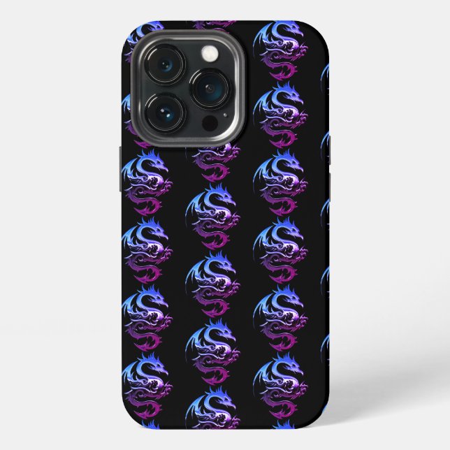 Purple Metallic Dragon Pattern iPhone Case (Back)