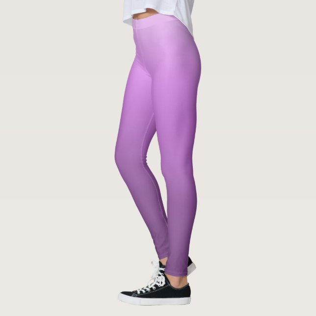 Purple Metallic Faux Foil Gradient or Ombre Leggings (Left)