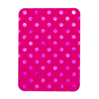 Purple Metallic Faux Foil Polka Dot Background Magnet