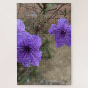 Purple Mexican Petunia Ruellia Simplex Flowers  Jigsaw Puzzle