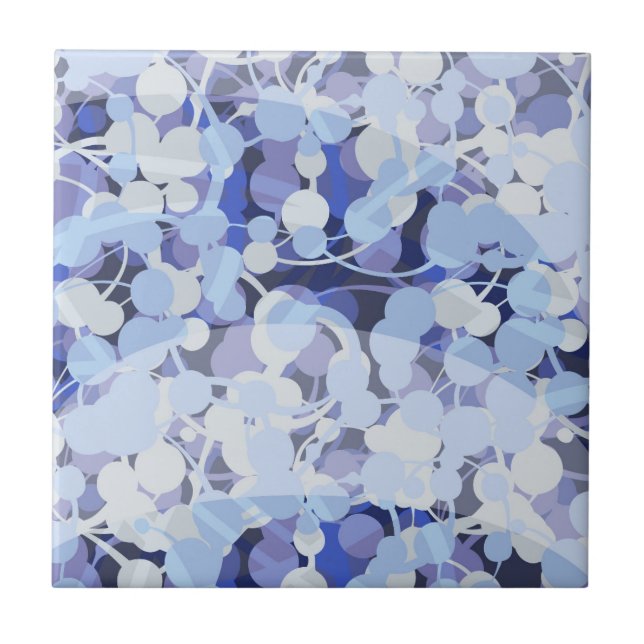 Purple Microbe Pattern Ceramic Tile (Front)