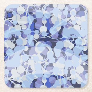 Purple Microbe Pattern Square Paper Coaster
