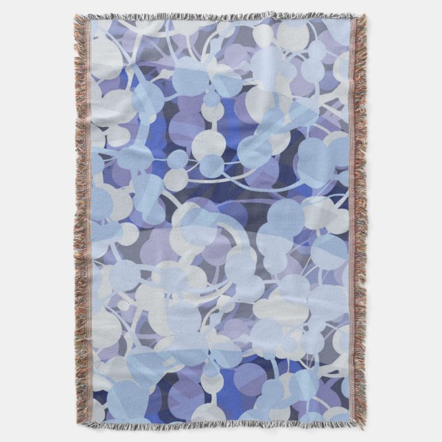 Purple Microbe Pattern Throw Blanket (Front Vertical)