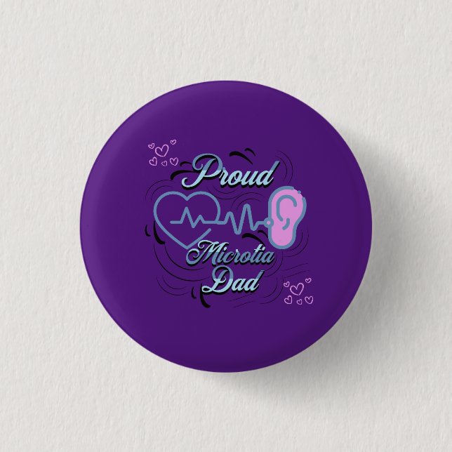 Purple Microtia  3 Cm Round Badge (Front)