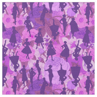 purple mid century 1950s vintage silhouette women  fabric