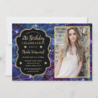 Purple Midnight Crystal Galaxy 21st Birthday photo