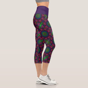 Purple Midnight Moon Capri Leggings