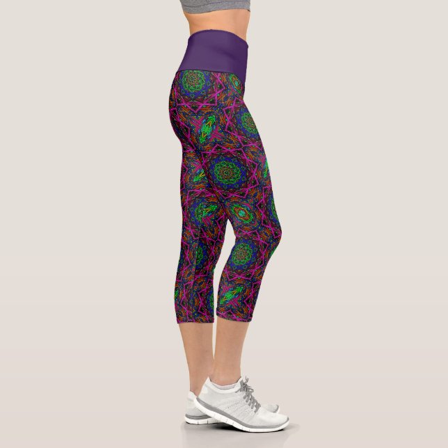 Purple Midnight Moon Capri Leggings (Right)