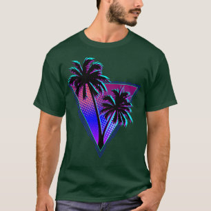 Purple Midnight Retro Palm Tree Silhouette Design5 T-Shirt