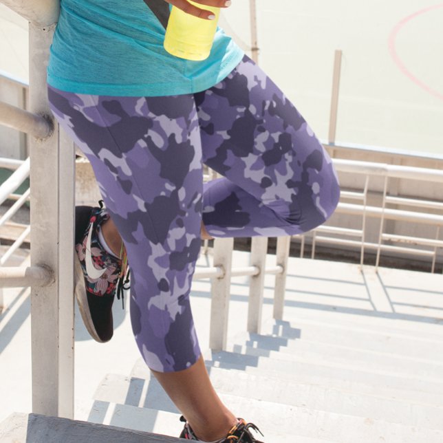 Purple  Military Army Camouflage Camo Capri Leggings (Creator Uploaded)