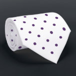 Purple Mini Polka Dot Pattern on White Tie<br><div class="desc">Stylish purple mini polka dots form a classic geometric pattern on a white background.

To see the design on other items,  click the "Rocklawn Arts" link.

Digitally created image.
Copyright ©Claire E. Skinner. All rights reserved.</div>