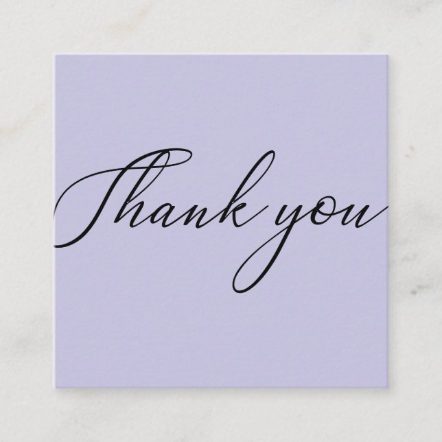 Purple Minimal Modern Thank you Business Cards (Front)