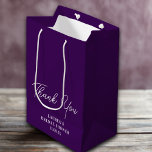 Purple Minimalist Bridal Shower Thank You Medium Gift Bag<br><div class="desc">Say thanks memorably with this stylish gift bag that the bride will be delighted to receive. The personalised details with her name and wedding date make your gift extra special. She'll love the modern purple and white patterned paper that looks beautiful yet remains subtle and refined.</div>