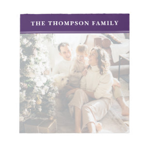 Purple Minimalist Family Photo Notepad